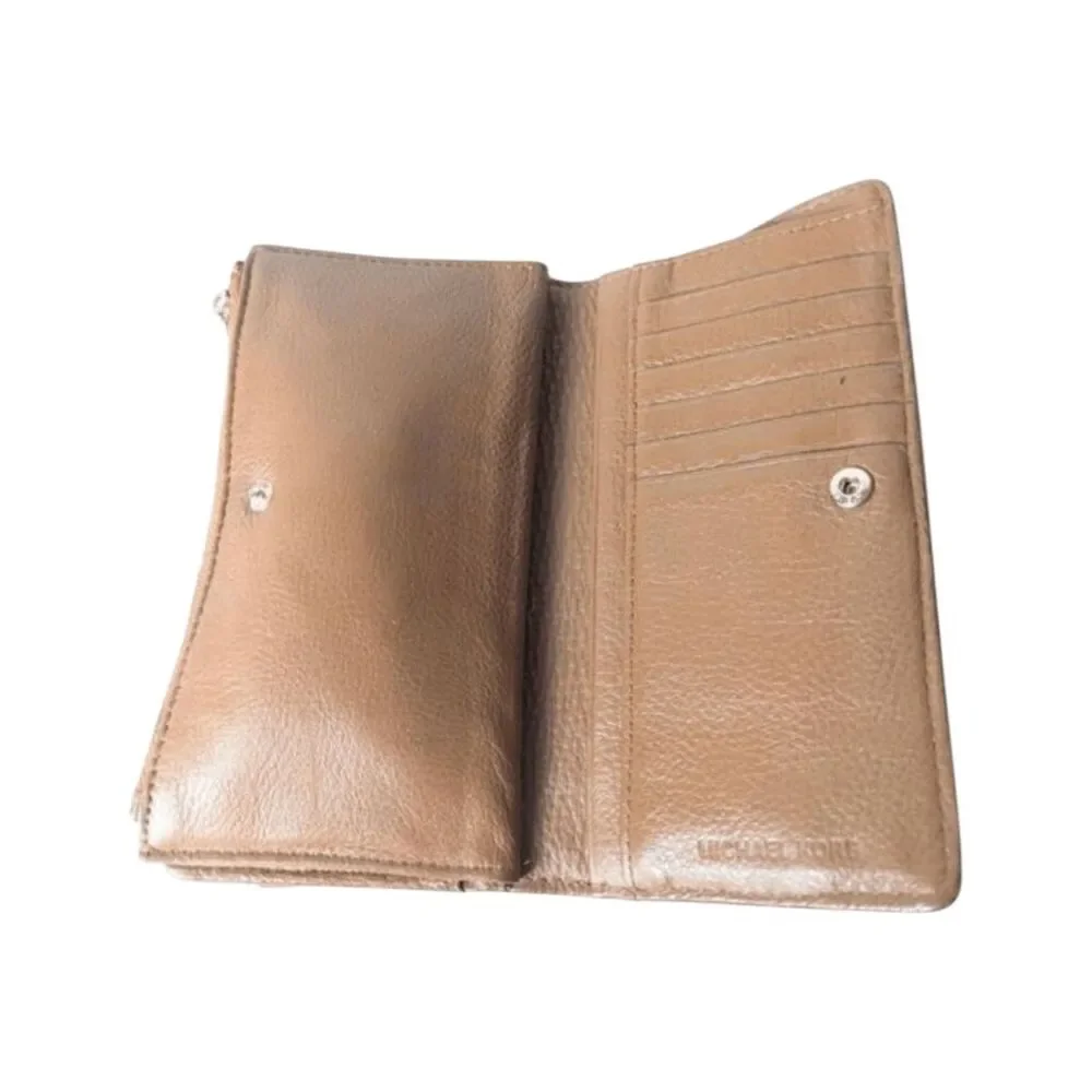 MICHAEL KORS Saratoga Camel Leather Wallet